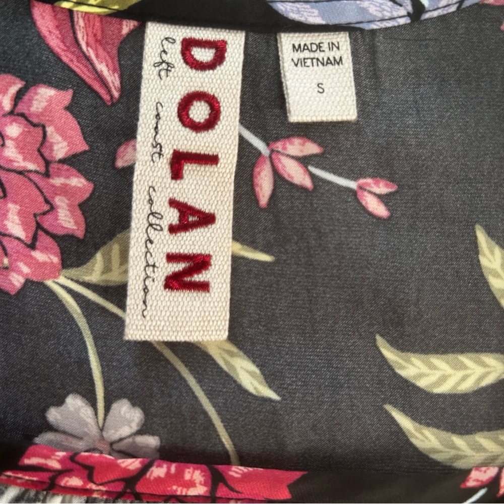 Left Coast Dolan babydoll top Black Floral Square neck womens Size Small boho - Picture 3 of 16